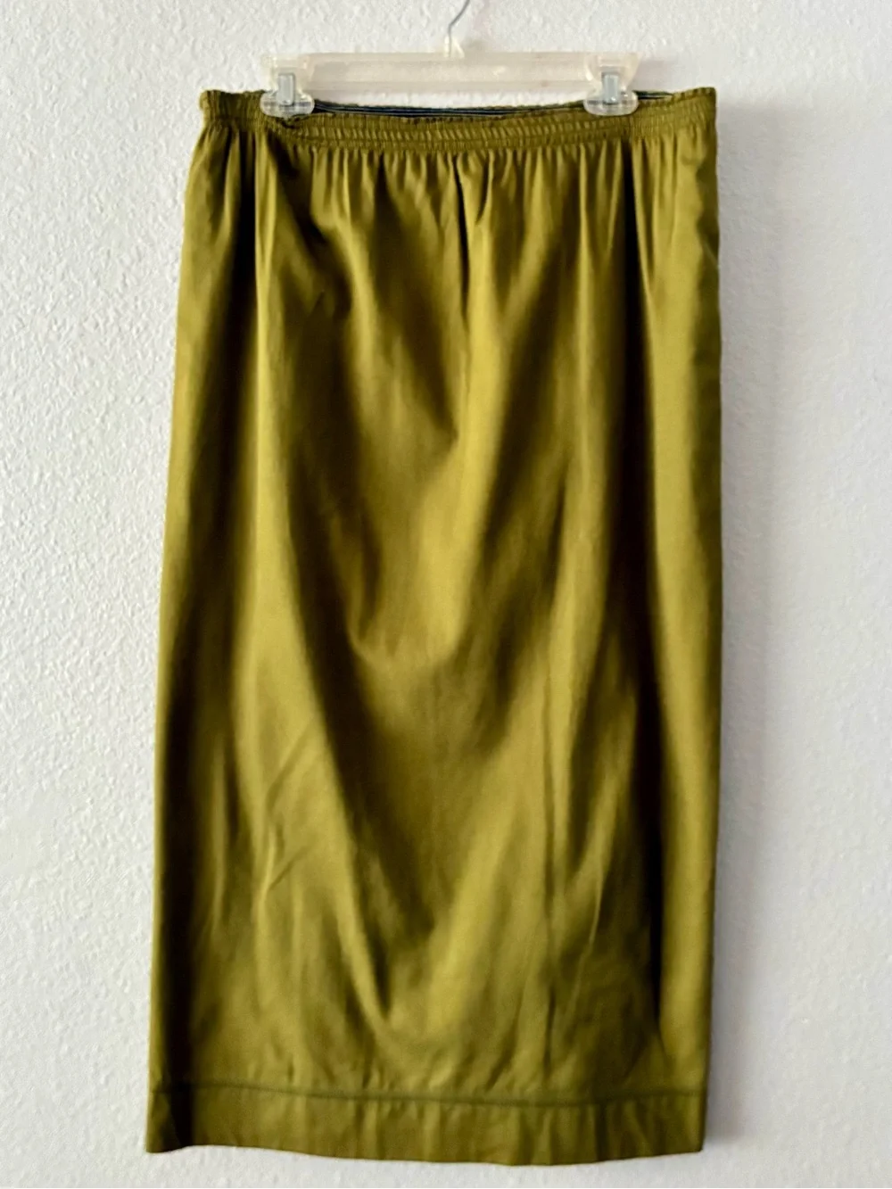 80s Gene Ewing Bis L GR 💯 Cotton Made in USA Women's Elastic Waist Pencil Skirt